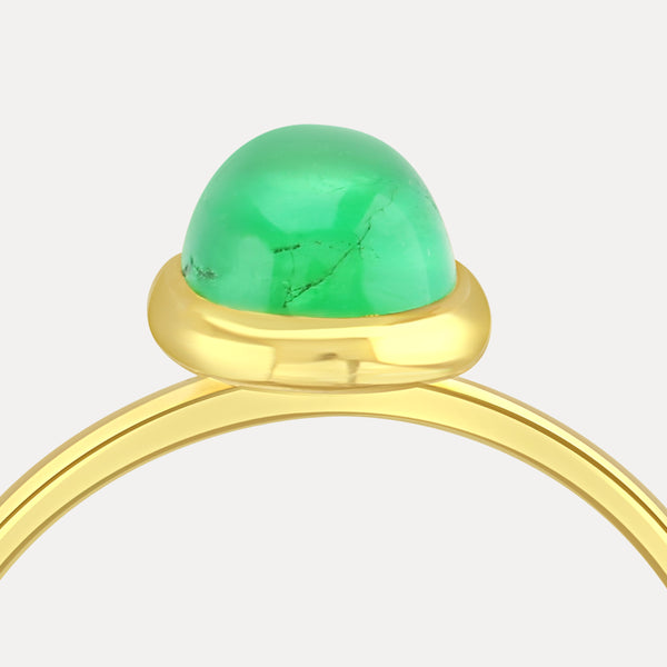 Colombian Emerald Cabochon Cut Cocktail Ring - 1.50ct