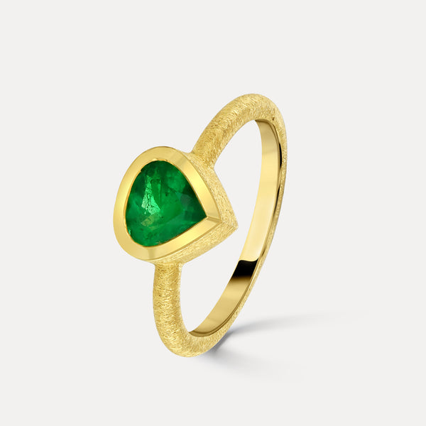 Colombian Emerald Tear Cocktail Ring