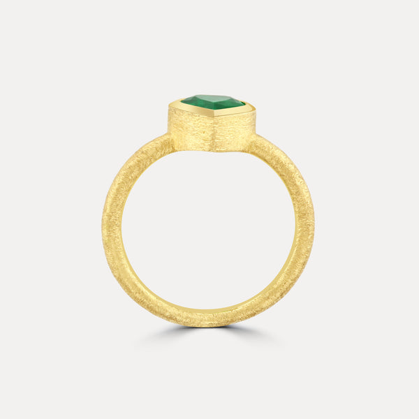 Colombian Emerald Tear Cocktail Ring