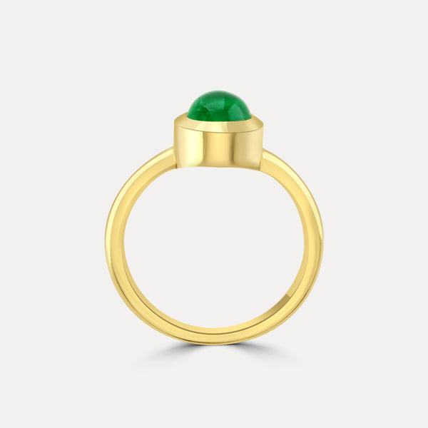 Colombian Emerald Cabochon Cut Cocktail Ring - 1.23ct