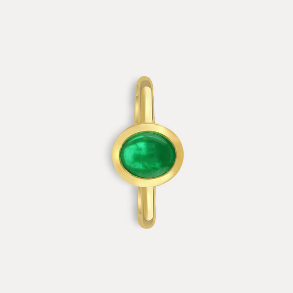 Colombian Emerald Cabochon Cut Cocktail Ring - 1.23ct