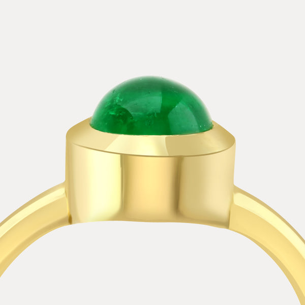 Colombian Emerald Cabochon Cut Cocktail Ring - 1.23ct