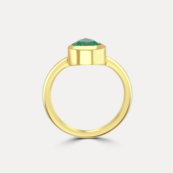 Colombian Emerald Heart Cocktail Ring