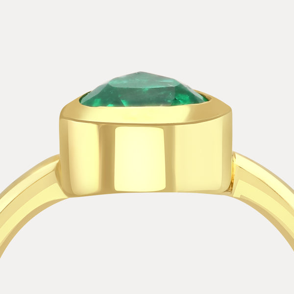 Colombian Emerald Heart Cocktail Ring