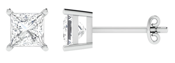 Solitaire Princess Cut Earrings