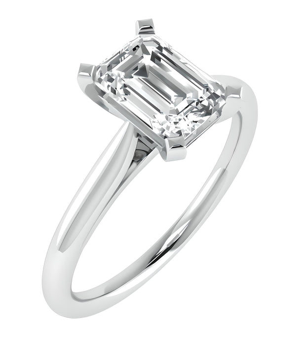 Solitaire Emerald Cut Engagement Ring