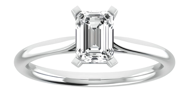 Solitaire Emerald Cut Engagement Ring