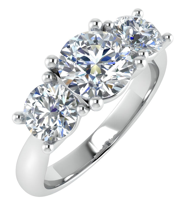 Trilogy Round Cut Engagement Ring