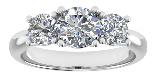 Trilogy Round Cut Engagement Ring