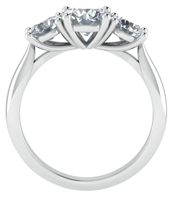 Trilogy Round Cut Engagement Ring