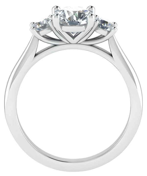 Trilogy Round Cut Engagement Ring