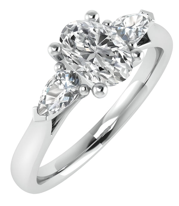 Trilogy Oval Cut Engagement Ring