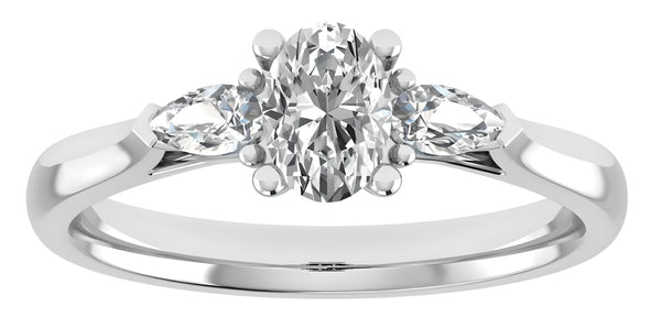 Trilogy Oval Cut Engagement Ring