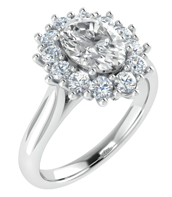 Halo Oval Cut Engagement Ring