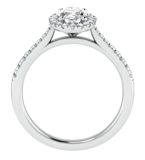 Halo Pave Oval Cut Engagement Ring